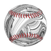 Balle De Baseball Art moderne créatif noir et blanc (Devant)