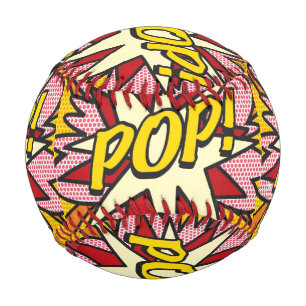Balle De Baseball Art Pop Fun Rétro Bande Dessinée Pop