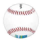 Balle De Baseball Aruba et drapeau d'Aruba avec votre nom (Dos)