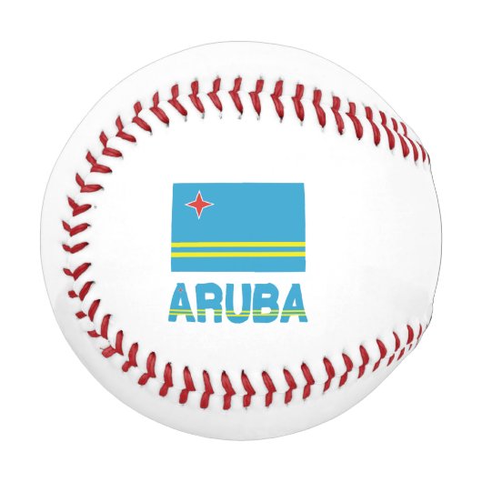 Balle De Baseball Aruba et drapeau d'Aruba avec votre nom (Devant Gauche)