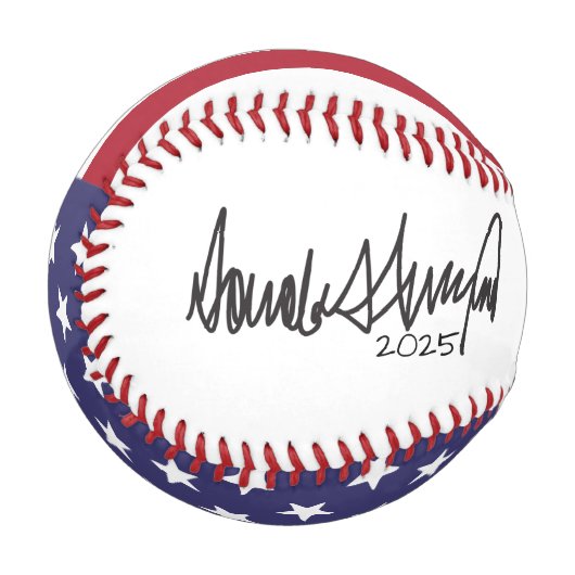 Balle De Baseball Autographe du président Donald Trump 2025 (Devant Gauche)