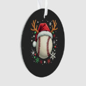 Balle de baseball avec cornes de renne et Noël (devant)