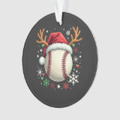 Balle de baseball avec cornes de renne et Noël (devant)