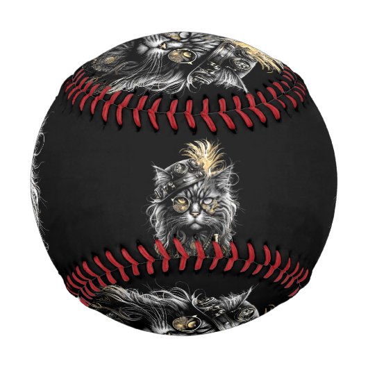 Balle De Baseball Awesome Steampunk Cat  (Devant)