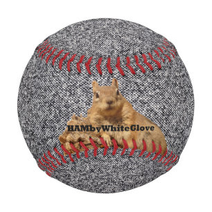 Balle De Baseball B/W Tweed HAMbyWhiteGlove Logo d'écureuil - Baseba