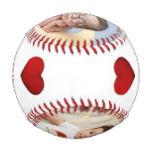 Balle De Baseball Baby 1st Christmas 4 Photo Keepsake (Dos)