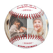 Balle De Baseball Baby 1st Christmas 4 Photo Keepsake (Devant)