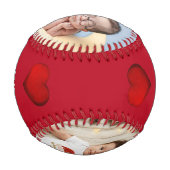 Balle De Baseball Baby 1st Christmas 4 Photo Keepsake (Dos)