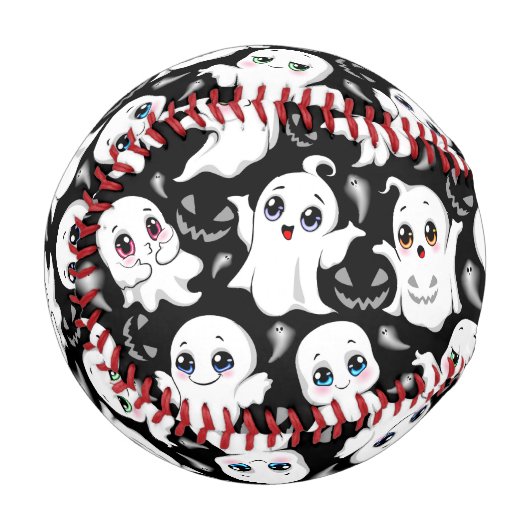 Balle De Baseball Baby Ghosts Éffrayant mignon Halloween humeur (Devant Gauche)