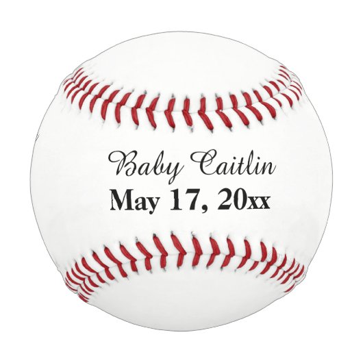 Balle De Baseball Baby Girl Birth Stats Keepsar (Devant)