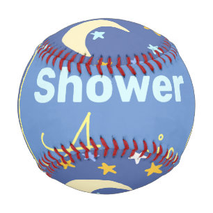 Balle De Baseball Baby shower bleu marine étoile lune ajouter nom an