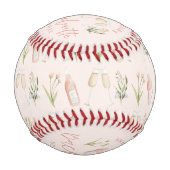 Balle De Baseball Bachelorette rose floral moderne rose girly (Dos)