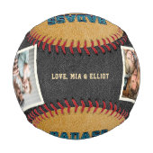 Balle De Baseball Badass Papa Club Retro Cool Photo Collage (Dos)