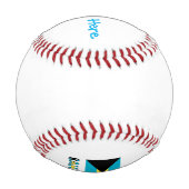 Balle De Baseball Bahamas Drapeau bleu Personnalisation (Dos)