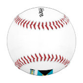Balle De Baseball Bahamas et drapeau bahaméen avec votre nom (Dos)