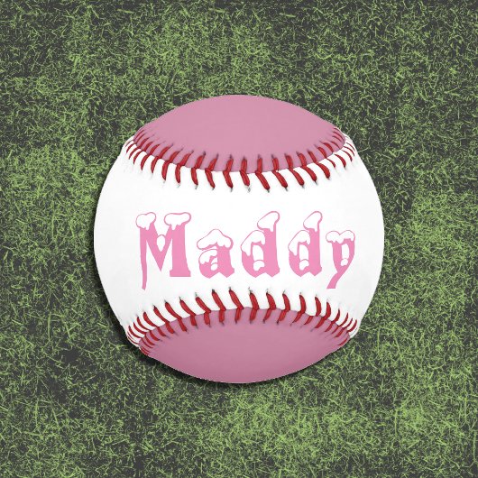 Balle De Baseball Bal de baseball féminin personnalisé rose et blanc