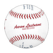 Balle De Baseball Bal Invitation Bar Mitzvah (Dos)