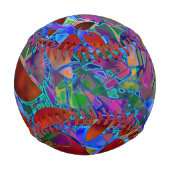Balle De Baseball Ball Baseball Floral Verre Abstrait (Dos)