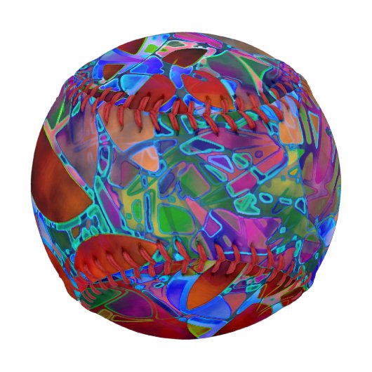 Balle De Baseball Ball Baseball Floral Verre Abstrait (Devant)