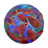 Balle De Baseball Ball Baseball Floral Verre Abstrait (Devant Gauche)
