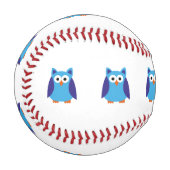 Balle De Baseball Bande dessinée bleue de hibou (Devant Gauche)