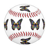 Balle De Baseball Bande dessinée de papillon de gradient (Dos)