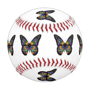 Balle De Baseball Bande dessinée de papillon de gradient