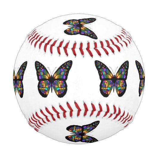 Balle De Baseball Bande dessinée de papillon de gradient (Devant)