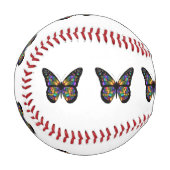 Balle De Baseball Bande dessinée de papillon de gradient (Devant Gauche)