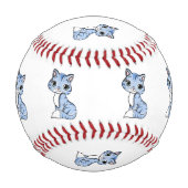 Balle De Baseball Bande dessinée mignonne de chat bleu (Dos)