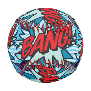 Balle De Baseball BANG Fun Retro Comédie Livre Pop Art