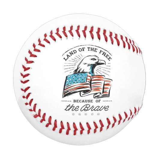 Balle De Baseball Baseball 4 juillet Fête de l'Indépendance drapeau  (Devant Gauche)