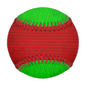 Balle De Baseball Baseball À Rayures Rouge Et Verte (Devant)