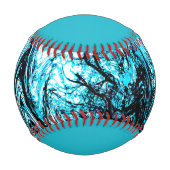 Balle De Baseball Baseball abstrait Monogram Aqua (Devant)