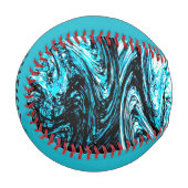 Balle De Baseball Baseball abstrait Monogram Aqua (Devant Gauche)