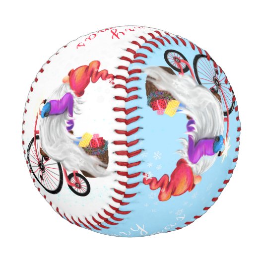 Balle De Baseball Baseball avec Gnome de Noël (Angle)