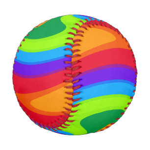 Balle De Baseball Baseball - conception super et colorée arc-en-cie