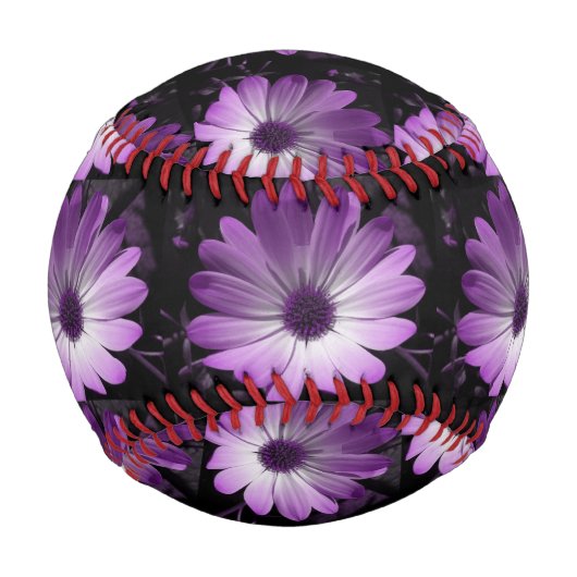 Balle De Baseball Baseball de Fleur de Fleur Purple Daisy (Devant)
