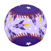 Balle De Baseball Baseball de fusée violet Retro (Dos)
