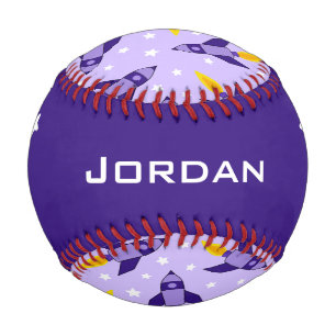 Balle De Baseball Baseball de fusée violet Retro
