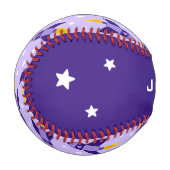 Balle De Baseball Baseball de fusée violet Retro (Devant Gauche)