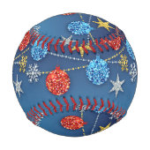 Balle De Baseball Baseball de Noël bleu (Dos)
