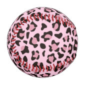 Balle De Baseball Baseball Empreinte de léopard rose (Devant Gauche)