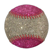 Balle De Baseball Baseball Fille Pailleté Rose et Or (Dos)