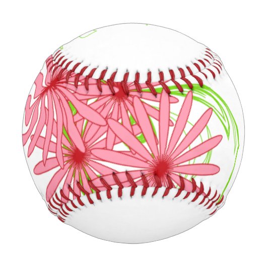 Balle De Baseball Baseball Floral Rose (Devant)