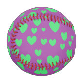 Balle De Baseball Baseball Green Hearts (Devant Gauche)