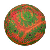 Balle De Baseball Baseball Kaleidoscope orange et vert (Devant Gauche)