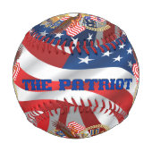 Balle De Baseball Baseball Le Patriote avec image texte (Dos)