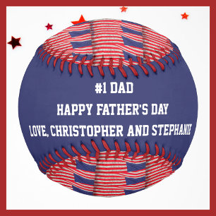 Balle De Baseball Baseball Patriotique, #1 Papa, Fête des pères, D
