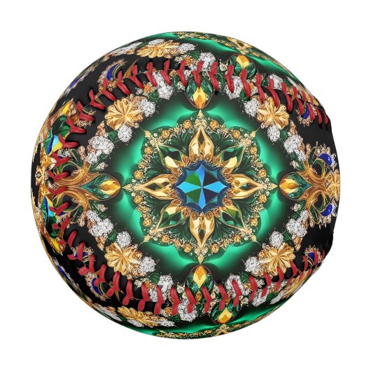 Balle De Baseball Baseball patriotique avec couleurs brésiliennes (Devant Gauche)